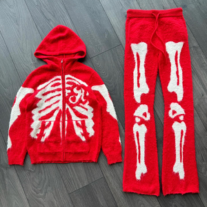 Ensemble survêtement unisexe surdimensionné avec logo personnalisé, sweat-shirt et pantalon de survêtement streetwear - Product Image 3