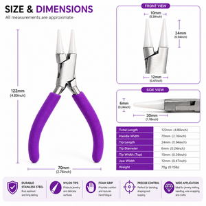 Non Marring Nylon Jaw Pliers Jewelry Flat Nose Tool <b>Wire</b> Forming Straightening DIY <b>Craft</b> Professional Repair Tool - Product Image 3
