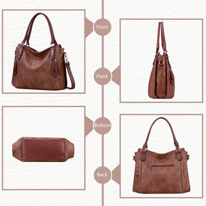 Leather <b>Women</b> Shoulder <b>Backpack</b> Handbag Two Straps Zipper Closure Waterproof High Quality New Design Fashion Purse Durable <b>Large</b> - Product Image 5