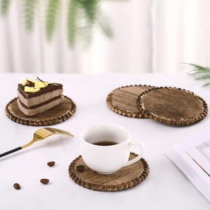 Dark Brown mango Wood Round Luxury Handmade <b>Coasters</b> 60cm Diameter <b>for</b> <b>Drinks</b> Decorative Table Top Housewarming Home Kitchen - Product Image 5