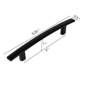 Poignées de meuble en alliage de zinc noir mat, courbées modernes, entre centres de trous de 3 pouces, pour armoires de cuisine, placards et tiroirs - Product Image 2