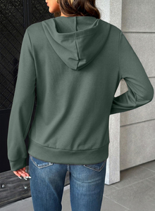 Sudadera con capucha de algodón transpirable y ecológica de primera calidad para mujer, con cremallera completa, estilo casual para invierno, ropa deportiva urbana. - Product Image 2