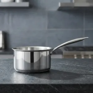 Premium 18cm Triply Stainless Steel Saucepan with Glass <b>Lid</b> 304 Food Grade Cookware for Induction Gas and Modern Kitchen - Product Image 3