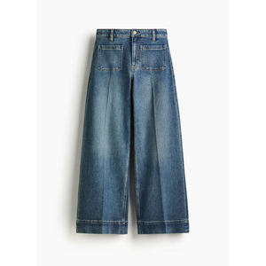 Pantalones Vaqueros de Pierna Ancha para Mujer, Color Sólido, Casuales y a la Moda, Transpirables, Precio Económico, Color Sólido, Personalizados, Venta al Por Mayor - Product Image 2