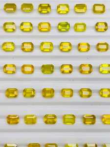 Saphir Jaune de Madagascar Taille Émeraude 7x5mm 100 carats Traité Thermiquement Pierre Précieuse Naturelle en Vrac pour la Fabrication de Bijoux Certifié IGI - Product Image 3