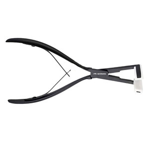 Pince à extensions capillaires professionnelle en acier inoxydable étanche pour micro-anneaux, outil de pose pour femmes, à mâchoires plates noires pour sertissage - Product Image 2
