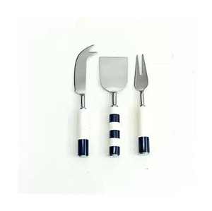 Christmas 2026cutlery Hot Sell Stainless Steel Cheese Knife Set Resin And Wood Handle <b>Table</b> Decorate <b>Party</b> kitchenware Use - Product Image 3
