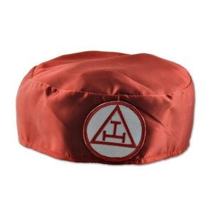 Casquette de chapitre Royal Arch en satin rouge et noir, triple tau, insignes, régalia maçonnique, chapeau d'officier de cérémonie, couvre-chef Royal Arch - Product Image 6