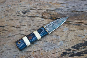 Cuchillo Sgian Dubh de Caza Hecho a Mano con Hoja de Acero de Damasco y Mango de Madera Personalizado, Cuchillo Escocés para Kilt de las Tierras Altas - Product Image 3