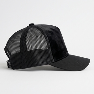 Gorra Trucker de Malla de Terciopelo Negra Personalizable al por Mayor, de 5 Paneles, Ajustable, Unisex, INJAE IA-20260728-P44 para Uso Casual al Aire Libre - Product Image 4