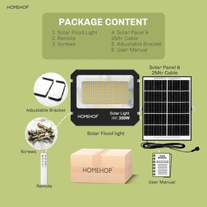 Homehop <b>Solar</b> <b>Light</b> Outdoor Garden 350W LED Flood Waterproof Security Wall Lamp Automatic for Home, Pathway, Yard & Patio - Product Image 6