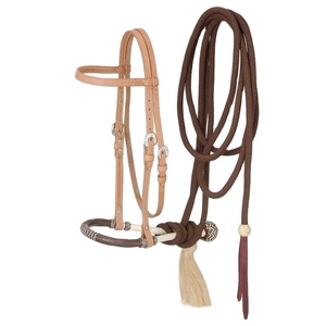 Cabestro Occidental Tradicional con Bosal de Cuero Crudo, Cabestro Premium con Bosal de Cuero Crudo y Riendas de Mecate - Product Image 1
