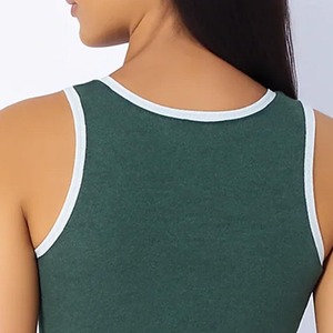 Camiseta de Tirantes Acanalada Blanca de Algodón de Alta Calidad para Mujer, Transpirable, con Logotipo Personalizado, para Gimnasio, Verano - Product Image 4