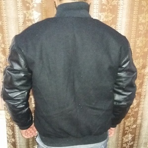 <b>MEN</b> WOMEN SPORTS BASEBALL VARSITY <b>JACKET</b>, COLLEGE WOOL and REAL LEATHER VARSITY <b>JACKET</b> - Product Image 2