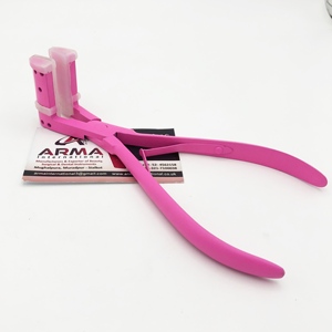 High Quality Custom Logo Professional Press Tape in Hair Extension Pliers <b>Pink</b> Coated Stainless Steel Hair Extensions <b>Tools</b> - Product Image 2