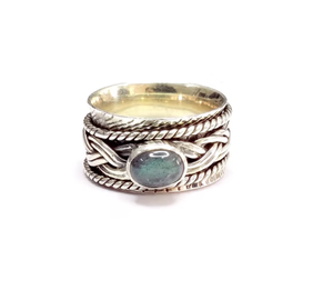 9.4 Gram <b>Labradorite</b> Spinner <b>Ring</b> Blue Fire Gemstone 925 Sterling Silver Jewelry Handmade Boho style Unisex <b>Ring</b> - Product Image 3