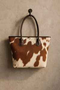 Sac à main en cuir véritable avec fourrure naturelle, fermeture éclair brodée, sac à main de luxe portable en cuir de vachette pour femmes LHTB-0019 - Product Image 3