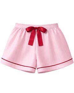 <b>Light</b> Pink Red Satin Women Pajama Set Silk Sleepwear Spaghetti Strap Cami And Shorts Soft Luxury Nightwear Summer <b>Lounge</b> Set - Product Image 3