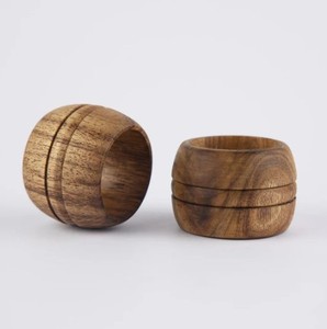 Premium Handmade <b>Solid</b> <b>Wood</b> Napkin Rings Set Eco-Friendly Kitchen <b>Dining</b> <b>Table</b> Accessories Wholesale Wooden Napkin Ring - Product Image 3