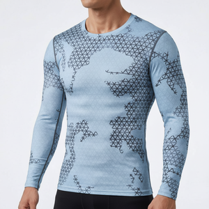 Latest High Quality Breathable UPF50+ <b>Men's</b> Rash Guard Long Sleeve Quick Dry Eco-Friendly Anti-Bacterial Customizable - Product Image 1