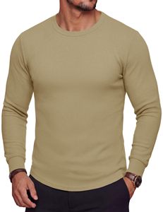 Men Long Sleeve Thermal Shirt Waffle Knit Warm Base <b>Layer</b> <b>Top</b> Bulk Supplier - Product Image 1