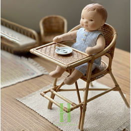 Chaise de salle à manger en rotin pour maison de poupée, faite à la main, en osier, mini-meuble pour poupée, jouet d'imitation pour enfants, OEM ODM Vietnam - Product Image 4