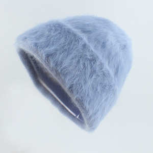 Gorro de Punto de Felpa con Logotipo Personalizado, Impresión Digital a Mano con Pelo de Conejo, Cálido para Invierno, de Viaje, Unisex - Product Image 3