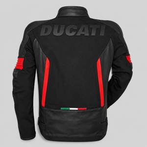 Custom Ducati Style Motorcycle Riding <b>Jacket</b> Genuine Cowhide Leather & Cordura Textile Protective Biker <b>Racing</b> <b>Jacket</b> - Product Image 2