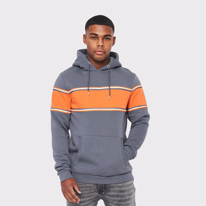 Sweat-shirts à capuche pour hommes, coupe ajustée, design à panneaux, disponibles avec logo imprimé personnalisé, sweat-shirts décontractés à capuche, vêtements de sport pour hommes. - Product Image 2