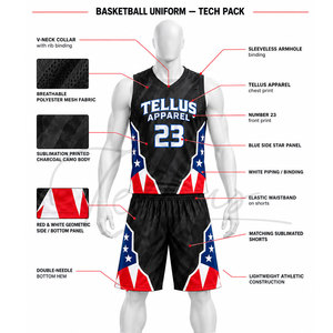 Uniforme de Baloncesto de Alta Calidad, Nuevo Diseño, Uniforme de Baloncesto al por Mayor, Uniforme de Baloncesto Personalizado para Hombre - Product Image 4
