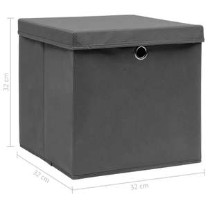 Juego de 4 Cajas de Almacenamiento de Tela No Tejida Gris, 100% Poliéster, para Organización de Ropa - Product Image 6