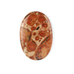 Cabocho de Cuarzo Jaspe Coral Mookaite Natural de Alta Calidad, 20x30mm, Ovalado, Plano, Liso, para Joyería y Anillos - Product Image 1