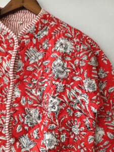 Cotton Handmade Reversible <b>Light</b> <b>Weight</b> Quilted Short <b>Jacket</b>,WomenWear New Style Coat,Partywear - Product Image 3