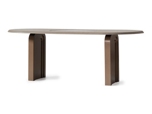 Juego de Comedor Moderno Japandi de Madera de Teca Sólida Color Crema, 6 Sillas, Mesa Ovalada, Muebles Contemporáneos para Cocina de Casa o Villa - Product Image 6
