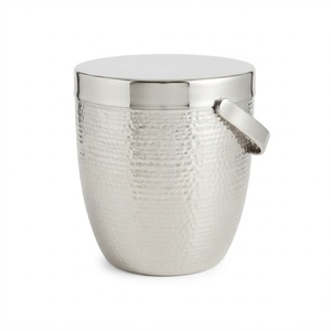 Seau à glace moderne en acier inoxydable avec couvercle et poignée, conteneur à glace en métal à double paroi isolé pour la maison, le bar et l'hôtel - Product Image 2