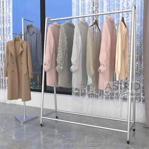 Modern White Stainless Steel Customized Chromed Carton Clothes Suits Wedding <b>Dresses</b> Formal Gowns Display Rack Movable Wheel - Product Image 5