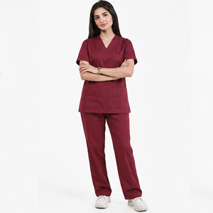 Uniforme de Enfermería Personalizado para Mujer, Traje Médico, Tela Elástica, Conjunto de Pantalones y Blusa con Cuello en V para Hospital, Clínica y Servicios de Salud - Product Image 5