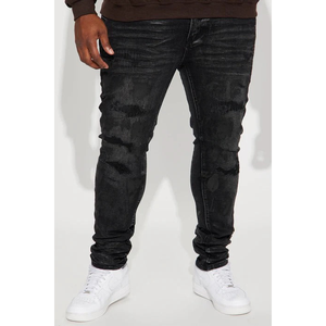 Sarouel en denim taille haute décontracté pour homme Jeans de maman pour style petit ami Streetwear et entraînement - Product Image 4