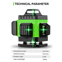 Niveau laser vert 4D 16 lignes CHAOYUE CY-LL010, auto-nivelant 360°, rechargeable par USB, outil de traçage de lignes horizontales et verticales