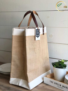 High Strength Natural Jute Grocery Carry <b>Bag</b> with Thick Handles for Sustainable Retail Packaging - Product Image 2