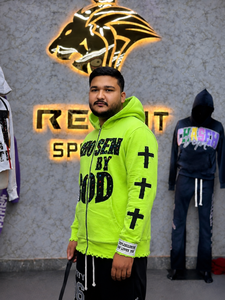 Sudadera con Capucha y Cremallera para Hombre, Hecha a Medida, con Logotipo Bordado en Verde en la Parte Delantera, Corte Holgado, Transpirable, 100% Algodón - Product Image 2