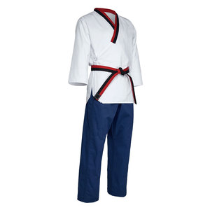 Custom Durable Judo Uniform 100% Cotton White Top Blue Pants Breathable 400g Regular Fit Adult Unisex Martial Arts Wear Set - Product Image 5