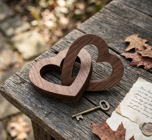 Nueva Decoración Moderna para el Día de San Valentín y Bodas, Adorno de Madera con Doble Corazón, Estilo Lujoso, Artesanía de Alta Calidad para Mesa - Product Image 2