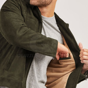 Stylish <b>Men's</b> Winter <b>Suede</b> <b>Jacket</b> Front Logo Breathable Windproof Lightweight Design for Casual Outings and Daily Styling - Product Image 4
