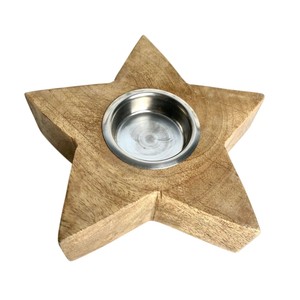 Handmade Wooden Maple Leaf Candle Holder Eco-Friendly Stand For Christmas & Autumn Home Decor Wood Craft Gifting - Product Image 3