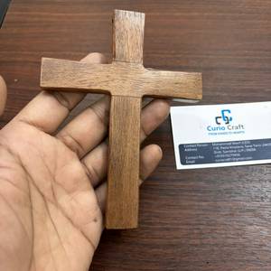 <b>Rustic</b> <b>Wooden</b> Holey Cross Religious Pendant Handmade Christian Holey Cross by Curio Craft - Product Image 2
