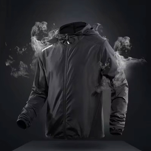 <b>Winter</b> Men's <b>Waterproof</b> Windproof Hooded Rain Jacket Outdoor Lightweight Eco-Friendly Breathable Front Logo <b>Coat</b> - Product Image 3