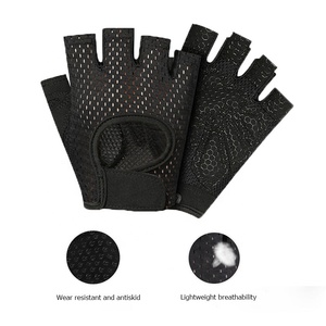 Gants de conduite en maille respirante, gants d'été à demi-doigts, protection des paumes, gants unisexes, gants à fermeture auto-agrippante - Product Image 1