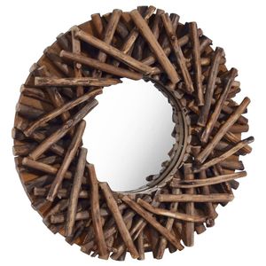 15.7 \ "Teak rotondo specchio da parete - Product Image 2