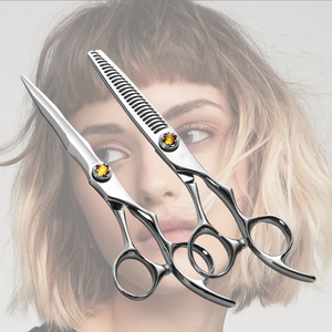High-end Barber Scissors VG10 High Hardness Stainless Steel Hairdressing Shears <b>Sets</b> With Yellow Diamond Bearing <b>Screws</b> - Product Image 6